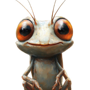 Smiling Cricket Vinyl Car Decal Sticker – Waterproof & UV-Resistant 8"