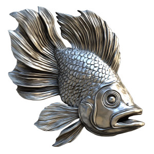 Metal Fish Head Vinyl Car Decal Sticker – Waterproof & UV-Resistant 8"