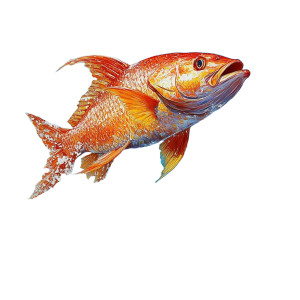 Red Snapper Leap Vinyl Car Decal Sticker – Waterproof & UV-Resistant 8"