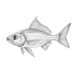 Jacrevelle Fish Drawing Vinyl Car Decal Sticker – Waterproof & UV-Resistant 8"