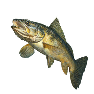 Swimming Walleye Fish Vinyl Car Decal Sticker – Waterproof & UV-Resistant 8" Swimming Walleye Fish Vinyl Car Decal Sticker – Waterproof & UV-Resistant 8"