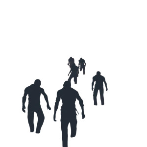 Zombie Horde Silhouette Vinyl Car Decal Sticker – Waterproof & UV-Resistant 8"