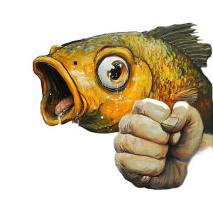 Punched Fish Vinyl Car Decal Sticker – Waterproof & UV-Resistant 8"