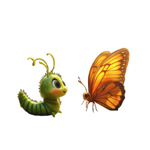 Cute Caterpillar Chat Vinyl Car Decal Sticker – Waterproof & UV-Resistant 8"