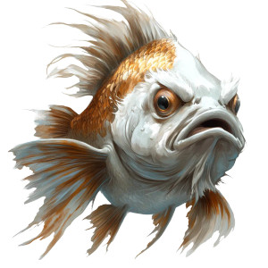 Furred Fish Vinyl Car Decal Sticker – Waterproof & UV-Resistant 8"