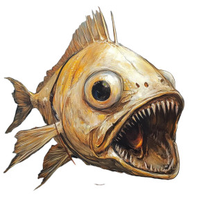 Angler Fish V2 Vinyl Car Decal Sticker – Waterproof & UV-Resistant 8"