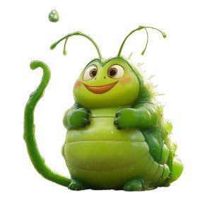 Joyful Slime Caterpillar Vinyl Car Decal Sticker – Waterproof & UV-Resistant 8"