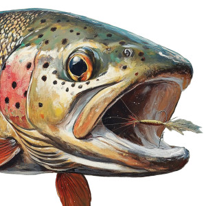 Trout With Fly Vinyl Car Decal Sticker – Waterproof & UV-Resistant 8" Trout With Fly Vinyl Car Decal Sticker – Waterproof & UV-Resistant 8"