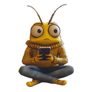 Cartoon Cricket Relaxing Vinyl Car Decal Sticker – Waterproof & UV-Resistant 8"