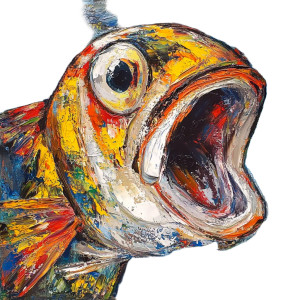 Colorful Fish Painting Vinyl Car Decal Sticker – Waterproof & UV-Resistant 8"