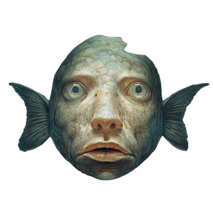 Human-Faced Catfish Vinyl Car Decal Sticker – Waterproof & UV-Resistant 8"