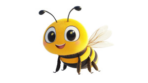 Giant Cute Bee Vinyl Car Decal Sticker – Waterproof & UV-Resistant 8"