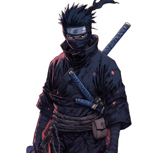 Ominous Masked Ninja Vinyl Car Decal Sticker – Waterproof & UV-Resistant 8"