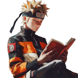Naruto Reading Book Vinyl Car Decal Sticker – Waterproof & UV-Resistant 8"