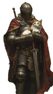 Knight With Cat V2 Vinyl Car Decal Sticker – Waterproof & UV-Resistant 8"