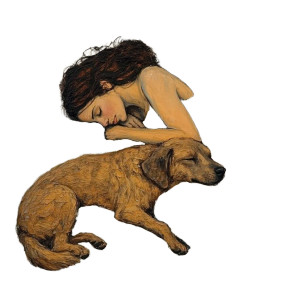 Sleeping With Angel Dog Vinyl Car Decal Sticker – Waterproof & UV-Resistant 8" Sleeping With Angel Dog Vinyl Car Decal Sticker – Waterproof & UV-Resistant 8"