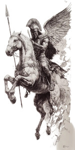 Bellerophon On Pegasus Vinyl Car Decal Sticker – Waterproof & UV-Resistant 8" Bellerophon On Pegasus Vinyl Car Decal Sticker – Waterproof & UV-Resistant 8"