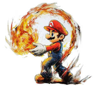 Mario Battle Pose Vinyl Car Decal Sticker – Waterproof & UV-Resistant 8"