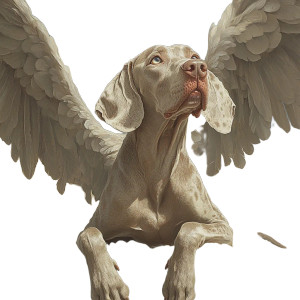 Heavenly Winged Weimaraner Vinyl Car Decal Sticker – Waterproof & UV-Resistant 8"