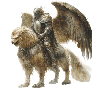 Armored Gryphon Rider Vinyl Car Decal Sticker – Waterproof & UV-Resistant 8"