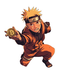 Naruto Selling Bitcoin Vinyl Car Decal Sticker – Waterproof & UV-Resistant 8"
