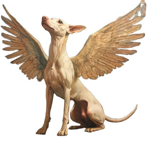 Winged Dog Vinyl Car Decal Sticker – Waterproof & UV-Resistant 8"