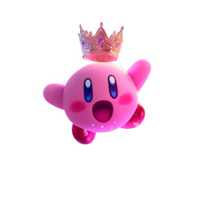 Crowned Kirby Burst Vinyl Car Decal Sticker – Waterproof & UV-Resistant 8"