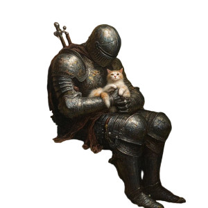 Knight With Cat V3 Vinyl Car Decal Sticker – Waterproof & UV-Resistant 8" Knight With Cat V3 Vinyl Car Decal Sticker – Waterproof & UV-Resistant 8"