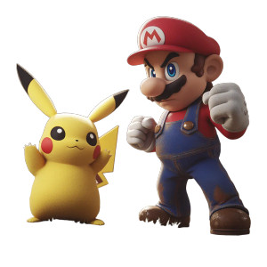 Mario And Pikachu Battle Vinyl Car Decal Sticker – Waterproof & UV-Resistant 8"