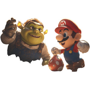 Shrek And Mario Hugging Vinyl Car Decal Sticker – Waterproof & UV-Resistant 8"