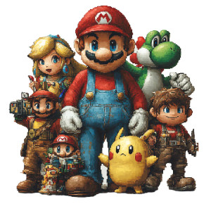 Gaming Characters Collage Vinyl Car Decal Sticker – Waterproof & UV-Resistant 8"