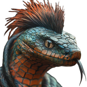 Snake With Mohawk Vinyl Car Decal Sticker – Waterproof & UV-Resistant 8"