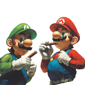 Mario & Luigi Smoking Vinyl Car Decal Sticker – Waterproof & UV-Resistant 8"