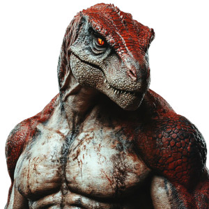 Dinosaur-Man Hybrid Vinyl Car Decal Sticker – Waterproof & UV-Resistant 8"