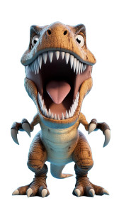 Cartoon T-Rex V3 Vinyl Car Decal Sticker – Waterproof & UV-Resistant 8"