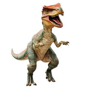 Running Dilophosaurus Vinyl Car Decal Sticker – Waterproof & UV-Resistant 8"