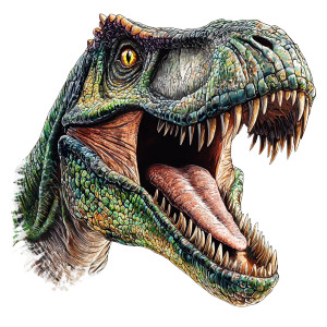 Colorful T-Rex Head Vinyl Car Decal Sticker – Waterproof & UV-Resistant 8"