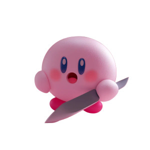 Kirby With Knife V2 Vinyl Car Decal Sticker – Waterproof & UV-Resistant 8"