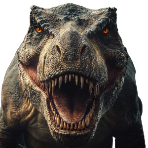 Angry T-Rex Portrait Vinyl Car Decal Sticker – Waterproof & UV-Resistant 8"