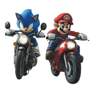 Sonic And Mario V2 Vinyl Car Decal Sticker – Waterproof & UV-Resistant 8"