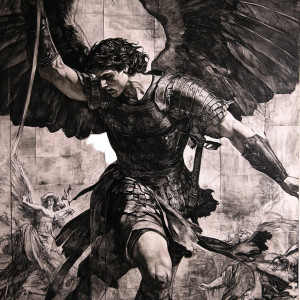 Saint Michael Fighting Vinyl Car Decal Sticker – Waterproof & UV-Resistant 8"