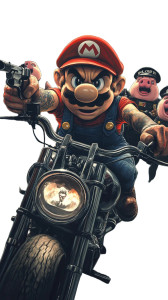 Mario On Harley Vinyl Car Decal Sticker – Waterproof & UV-Resistant 8"