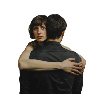 Winged Brunette Hug Vinyl Car Decal Sticker – Waterproof & UV-Resistant 8"