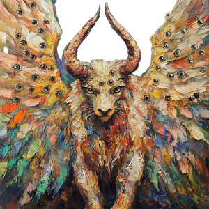 Angelic Ox Beast Vinyl Car Decal Sticker – Waterproof & UV-Resistant 8"