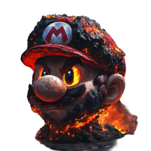 Volcanic Rock Mario Vinyl Car Decal Sticker – Waterproof & UV-Resistant 8"