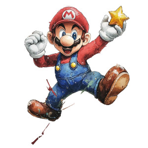 Invincible Super Mario Vinyl Car Decal Sticker – Waterproof & UV-Resistant 8"