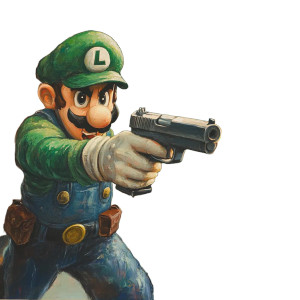 Luigi Firing Pistol V2 Vinyl Car Decal Sticker – Waterproof & UV-Resistant 8"