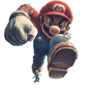 Giant Red Mario Vinyl Car Decal Sticker – Waterproof & UV-Resistant 8"