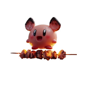 Barbecued Kirby Vinyl Car Decal Sticker – Waterproof & UV-Resistant 8"