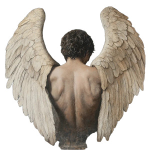 Folded Angel Wings Vinyl Car Decal Sticker – Waterproof & UV-Resistant 8"